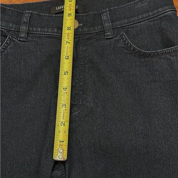 Lafayette 148 New York Dark Wash Cropped Cuffed Jeans Size 0 Stretch - Picture 4 of 7